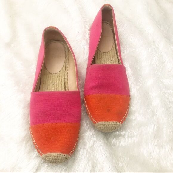 J.Crew espadrilles canvas cap toe orange/pink size 11 - Picture 1 of 6